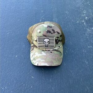 Camo Military Punisher Velcro Dad Hat Cap